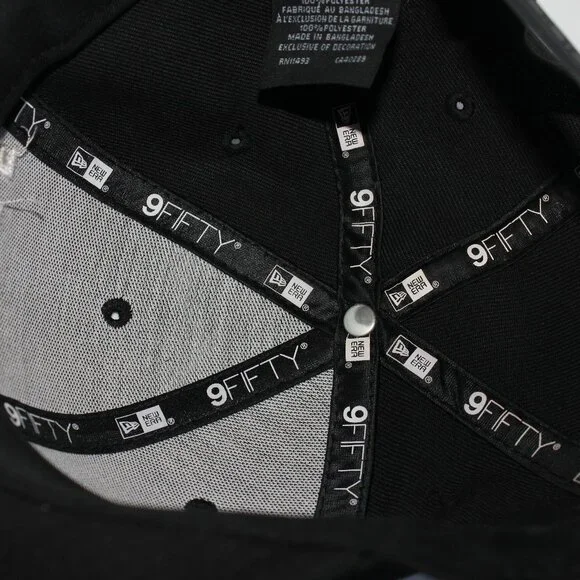 New Era 100% Polyester Black TA/FB Baseball Cap Hat One Size Adjustable Snapback - Picture 7 of 9